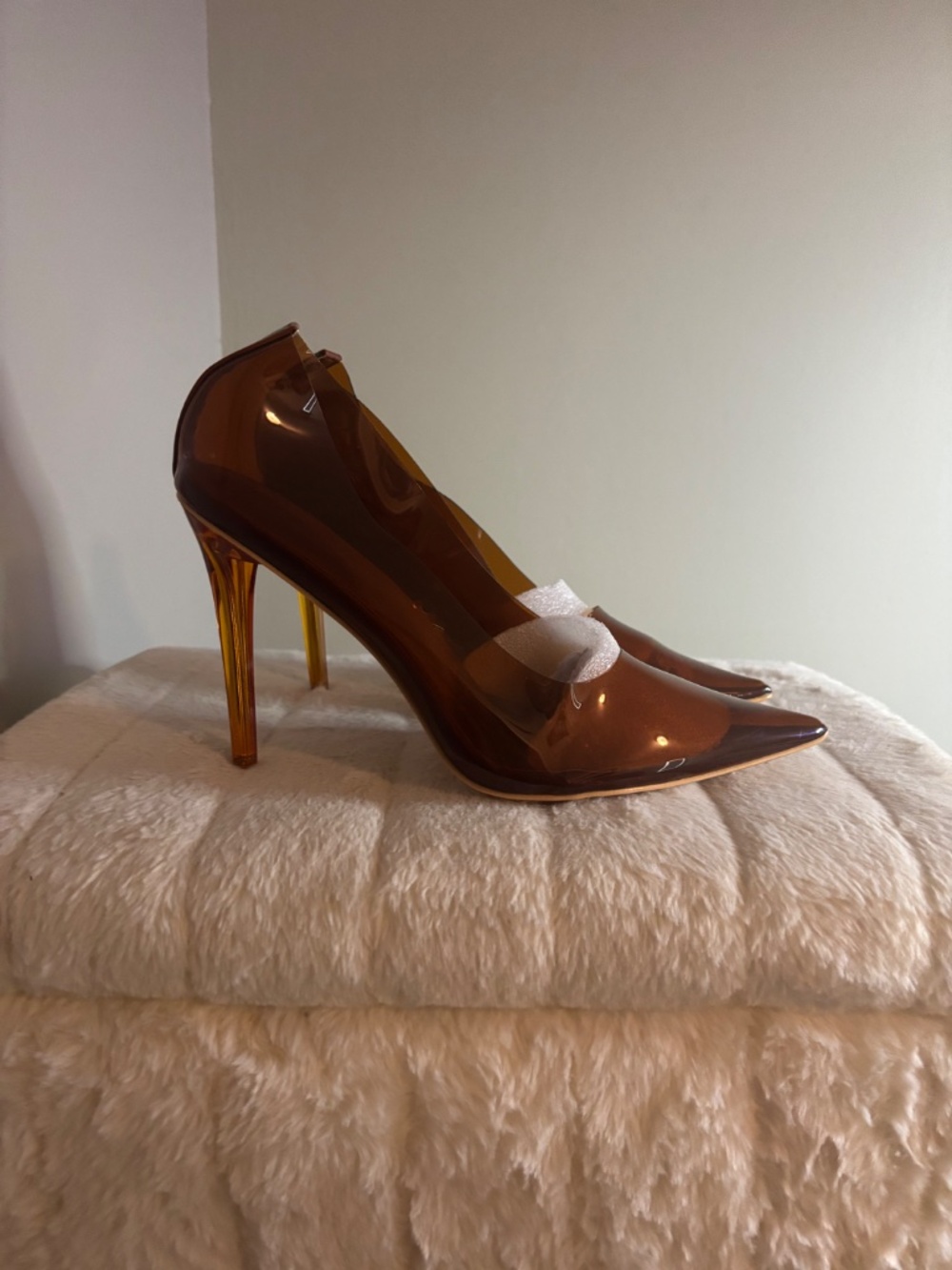 Azalea Wang brown clear pumps - Picture 2 of 4